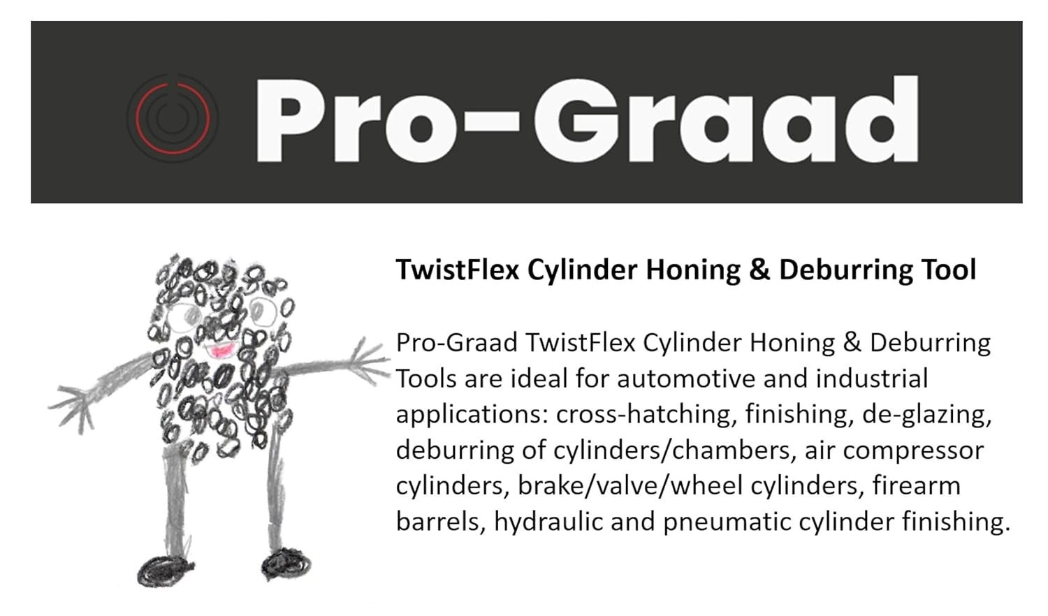 Pro-Graad TwistFlex 2″ 180SC Cylinder Hone | 2″ (50.8mm) Flexible Cylinder…