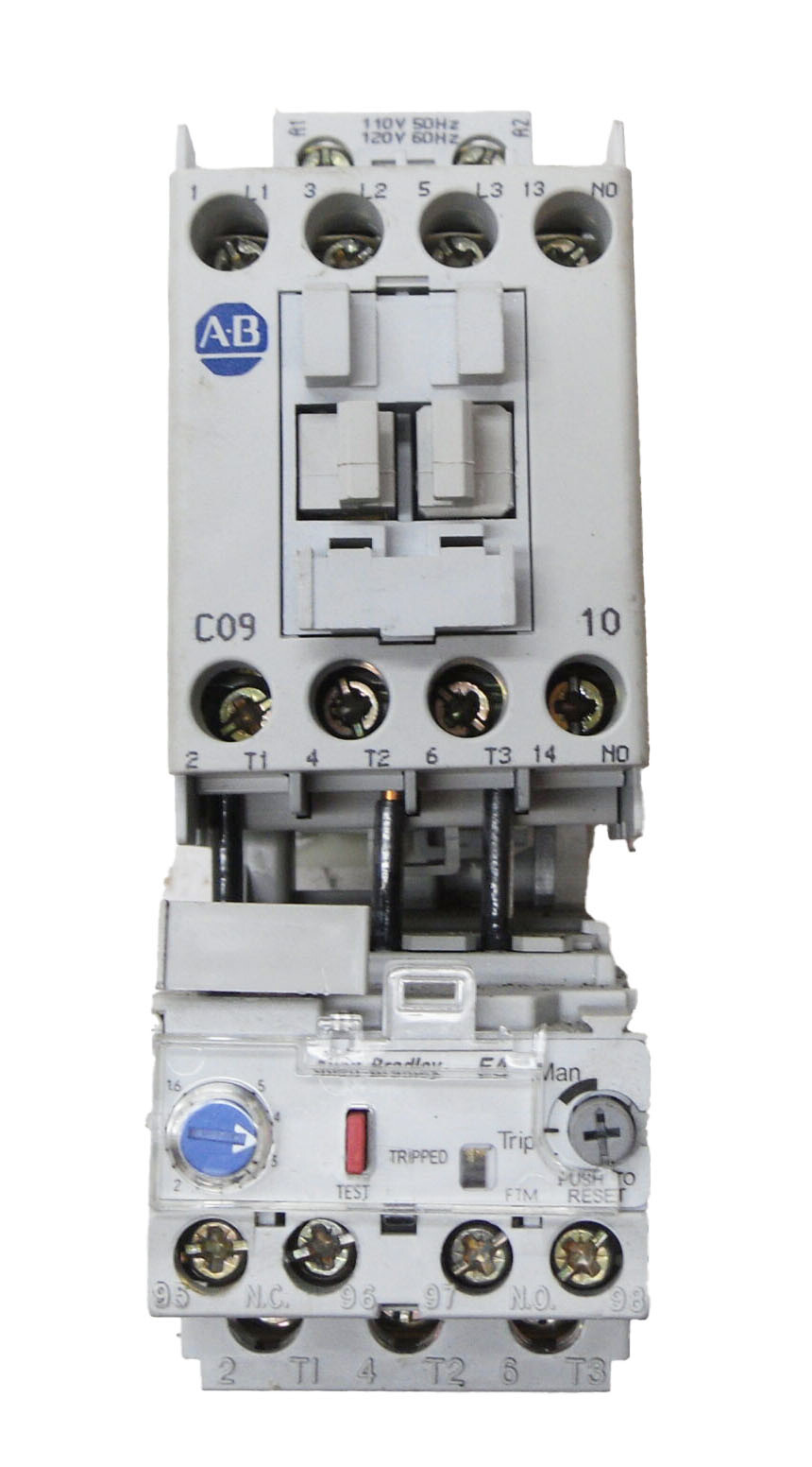 ALLEN BRADLEY 100-C09*10 /A CONTACTOR 600VAC 25A W/ 193-EA1EB /B OVERLOAD RELAY