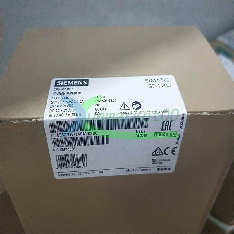 1PC SIEMENS 6ES7215-1AG40-0XB0 DC 6ES7 215-1AG40-0XB0 CPU 1215C NEW