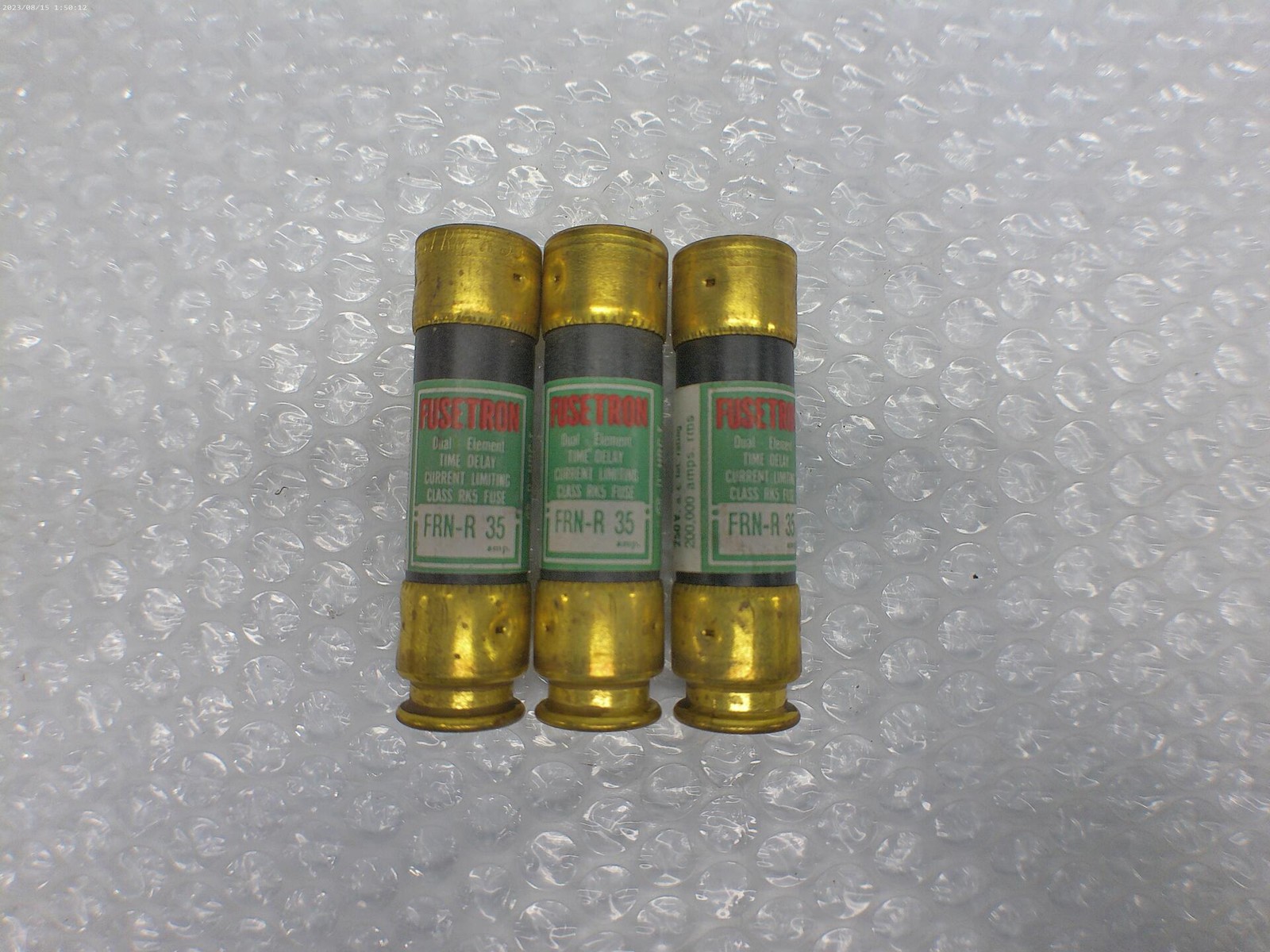 FUSETRON FRN-R-35 FUSE GREEN LOT OF 3 NSNP