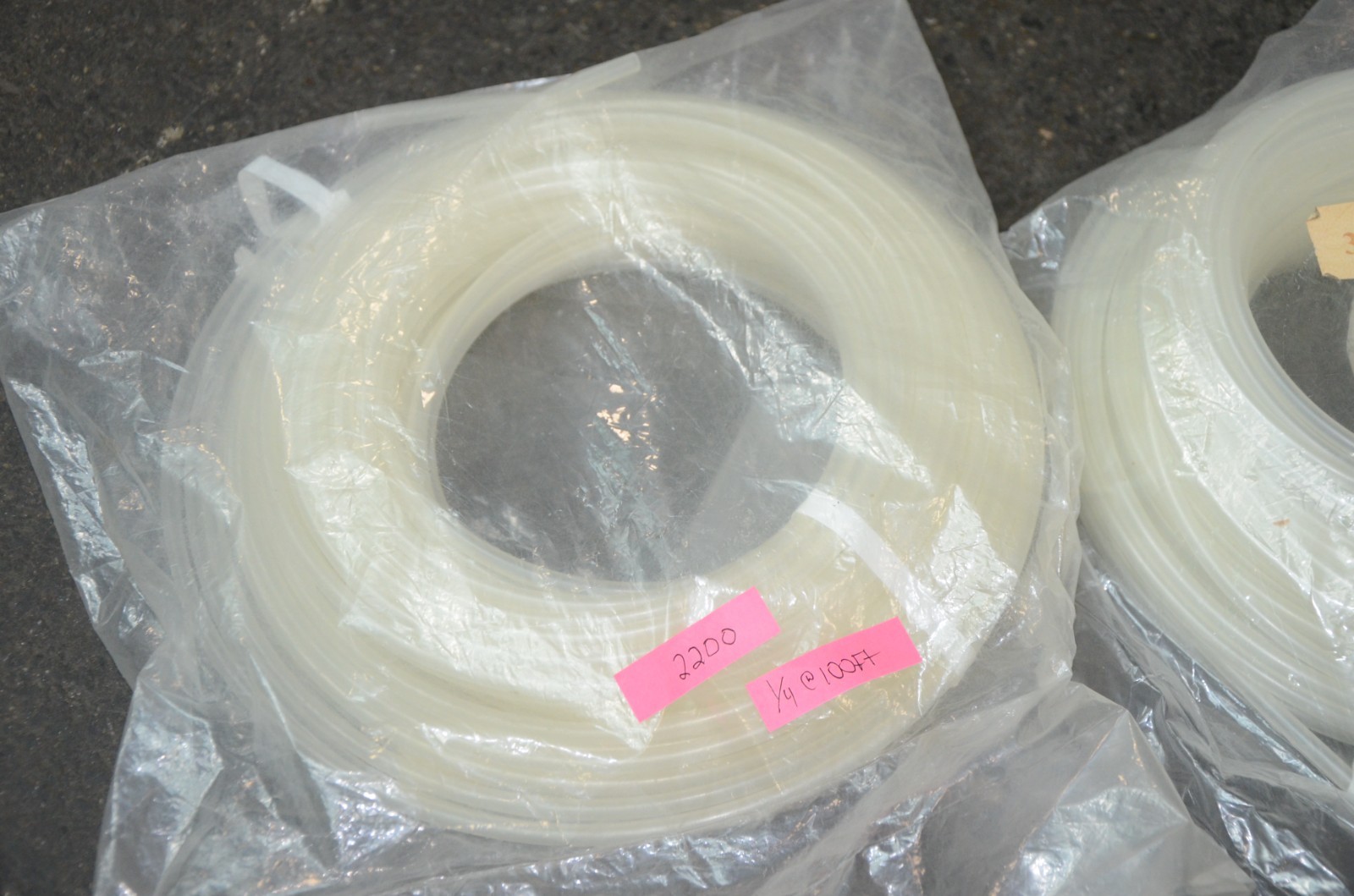1/4″ OD Lot of 2 Qty Clear Polyethylene Air Tubing 200 Feet Total New Open Box