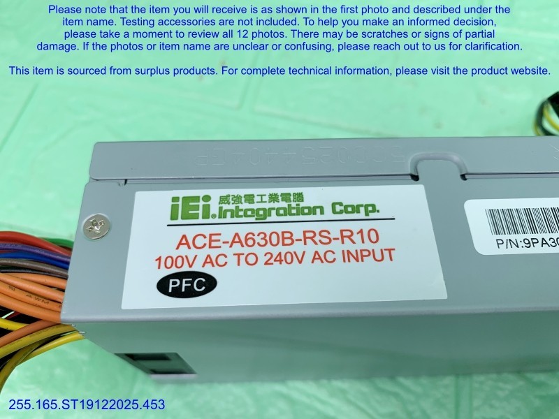 iEi ACE-A630B-RS-R10 Power Supply as in photos, sn:0022, DHL
