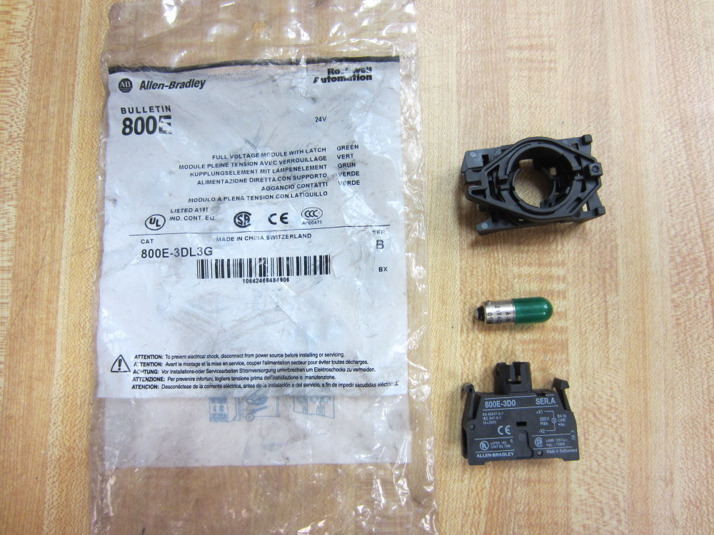 Allen Bradley 800E-3DL3G Module With Latch Series B