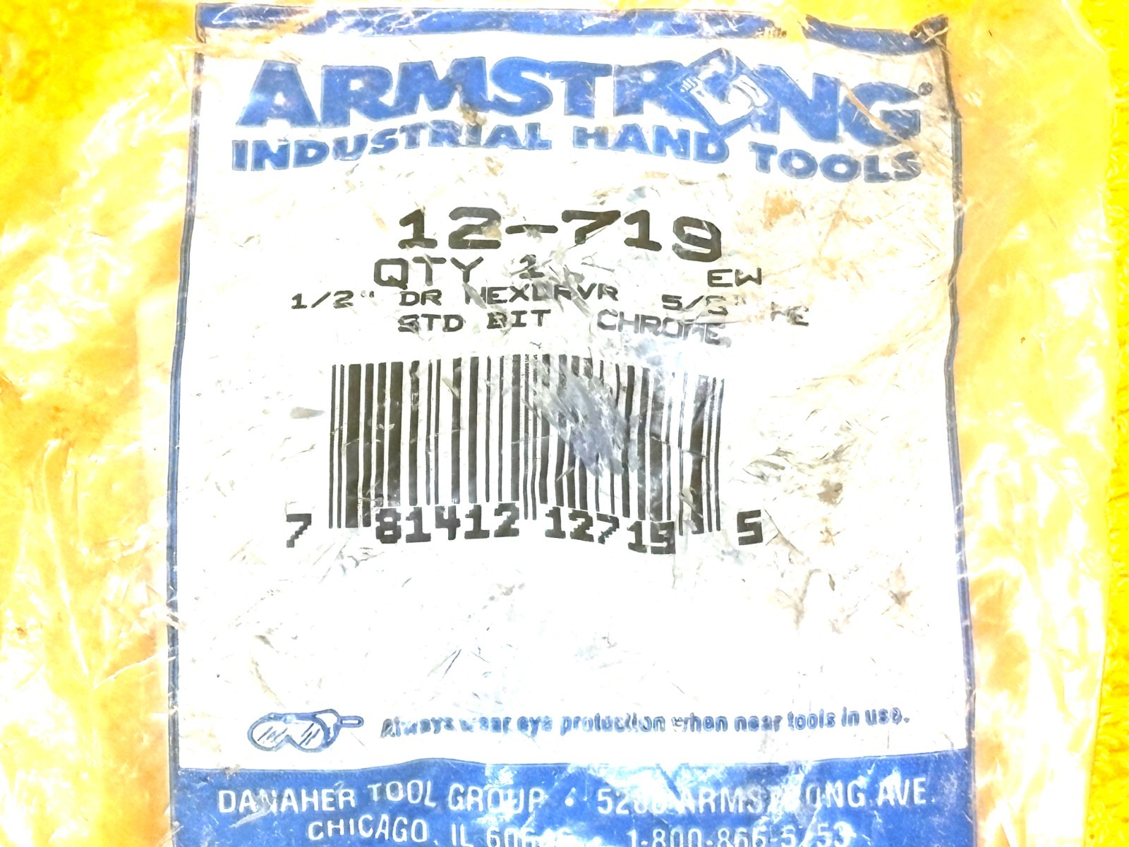 ARMSTRONG 12-719 1/2″ DRIVE 5/8″ HEX DRIVER STD BIT CHROME ALLEN WRENCH SOCKET