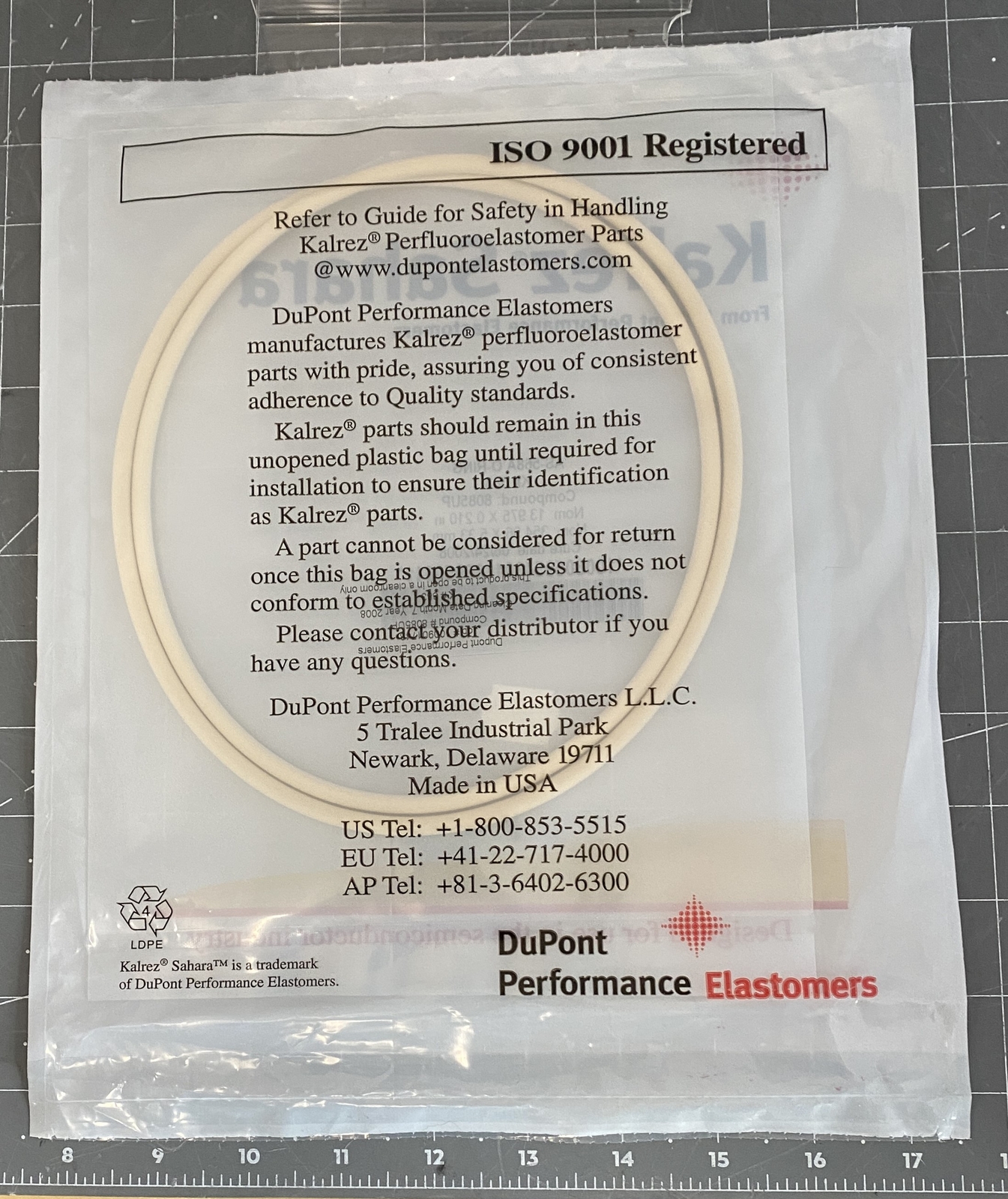 Kalrez K#383 O-Ring 8085UP 13.975 x 0.210 in 354.96 x 5.33 mm PN: AS-568A