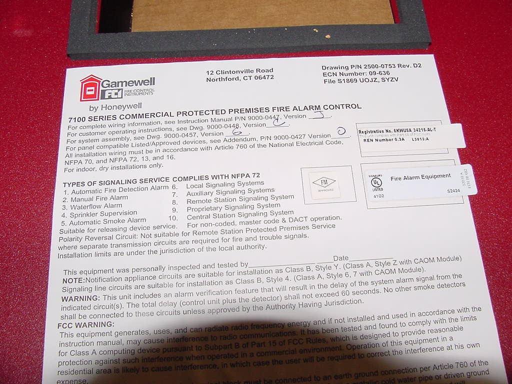 Honeywell Gamewell 7100-1-PNL, Fire Alarm Main Control Board, 197 Address’s NEW
