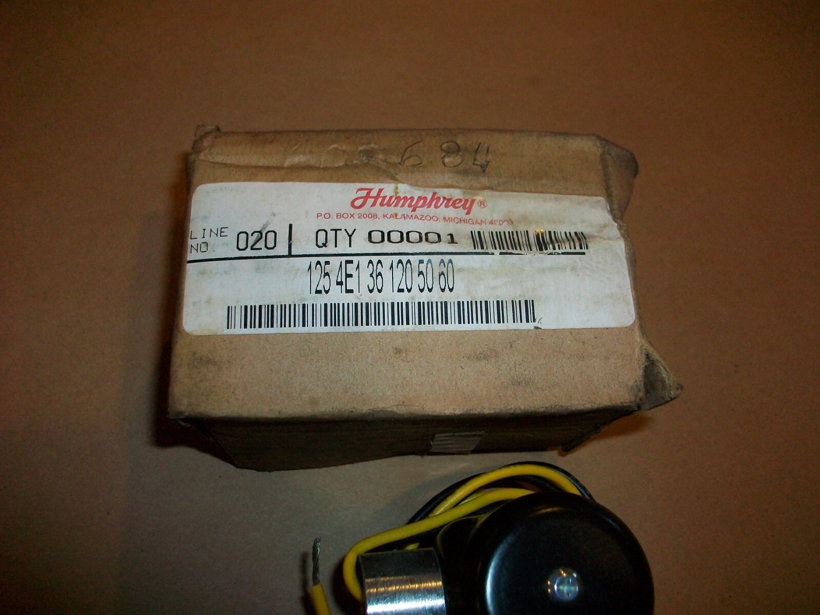 HUMPHREY Valve 125-4E1-36-120V NEW IN BOX