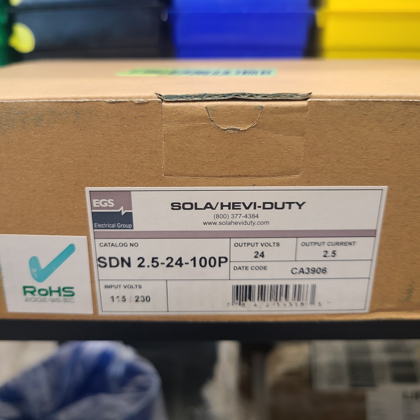 Sola Hevi Duty SDN 2.5-24-100P Power Supply 24VDC 2.5A DIN Rail