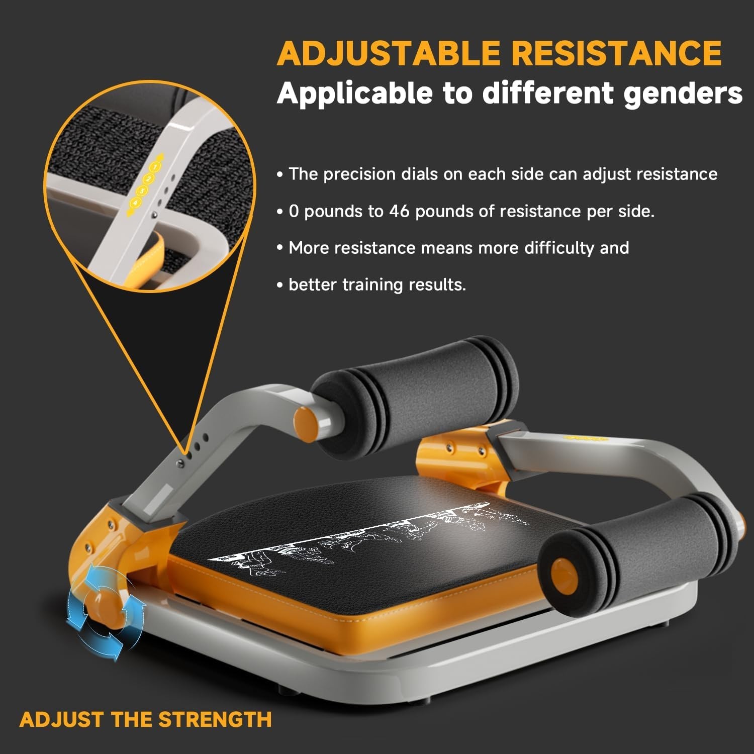 Ab Trainer/Crunch Machine, Ab Workout Equipment, 4 Adjustable Resistance, Ab….