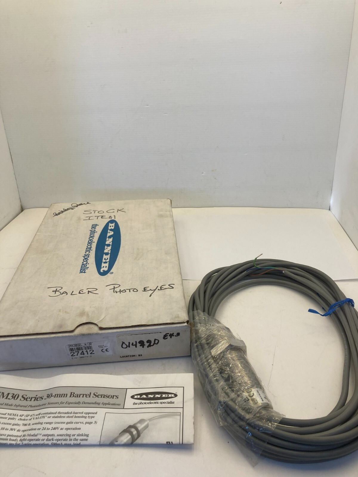 BANNER SMA30SEL (27412) BARREL SENSOR 12-240VAC 50/60HZ 10/30VDC NIB