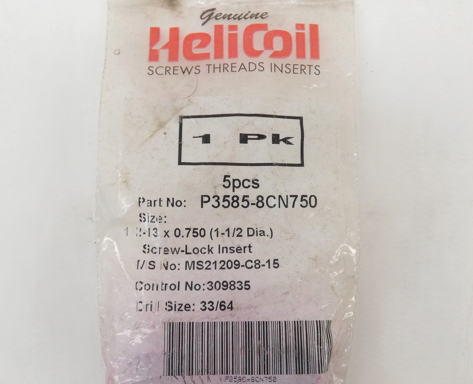 *Pack of 5* Helicoil P3585-8CN750 1/2-13UNC x 0.75 Heli-Coil Screw-Locking Th…