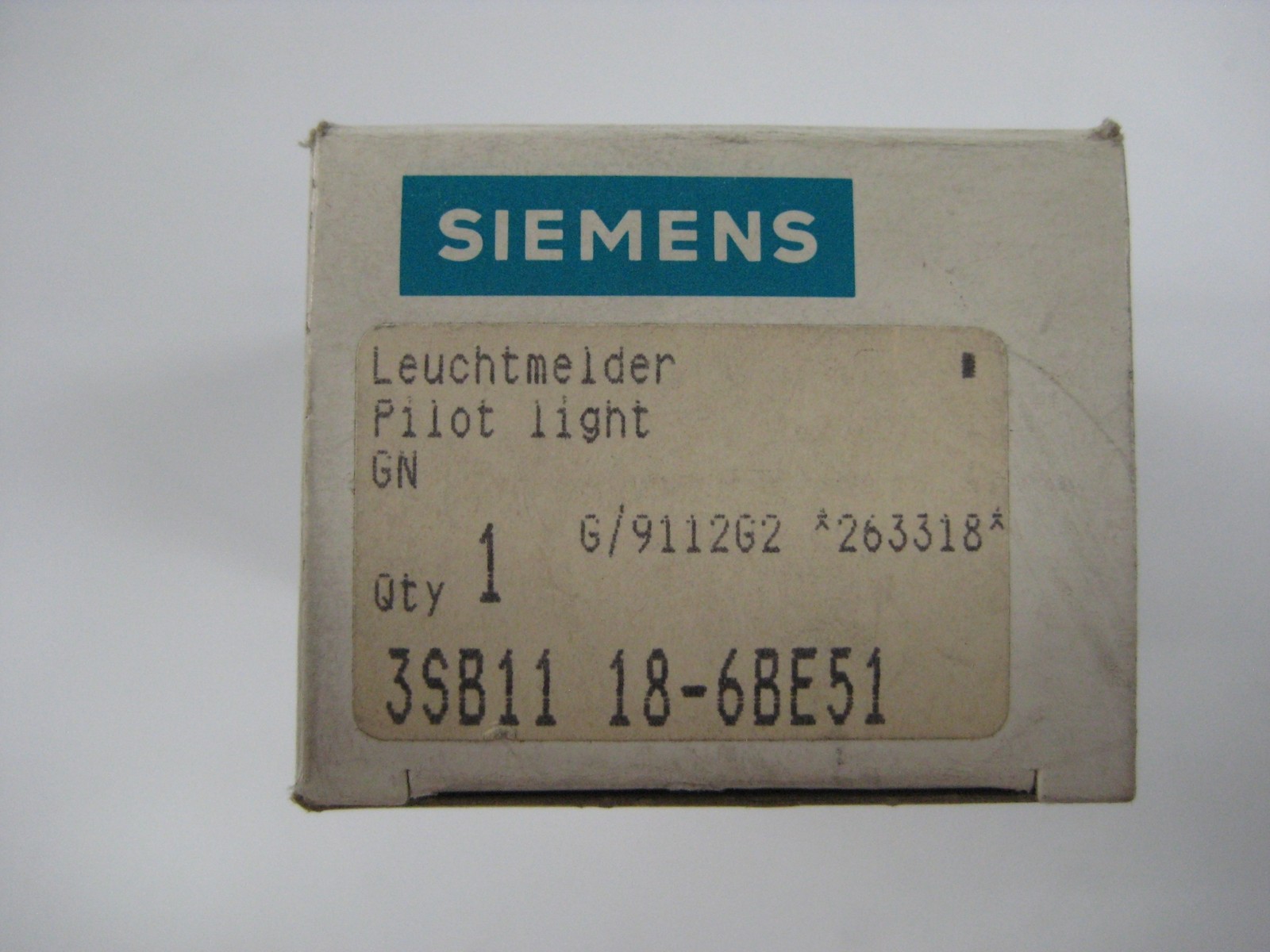 SIEMENS 3SB1118-6BE51 AMBER PILOT LIGHT NSMP
