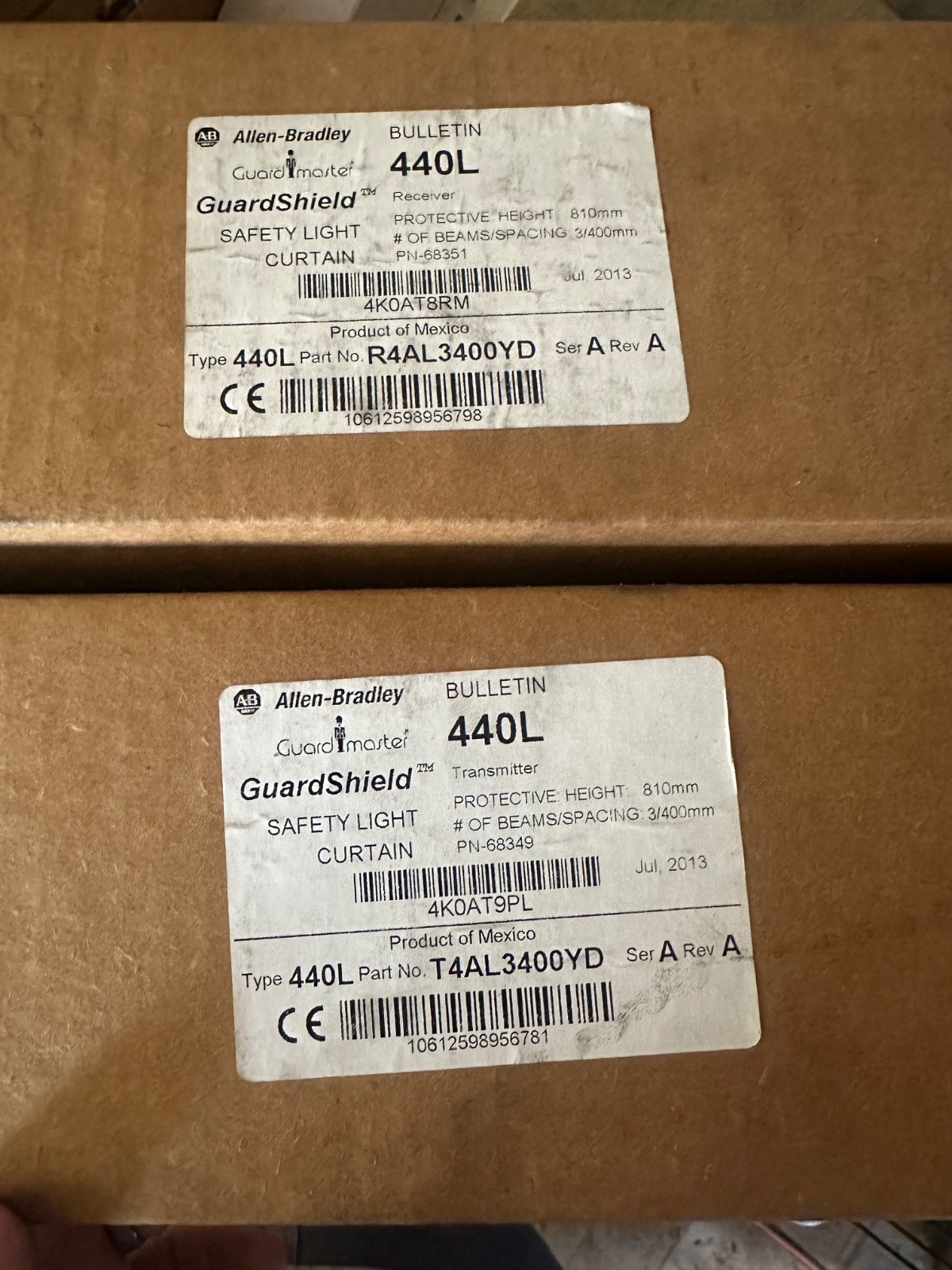 SET* AB Gaurd shield Saftey light curtain 440L – T4AL3400YD /A and R4AL3400YD /A