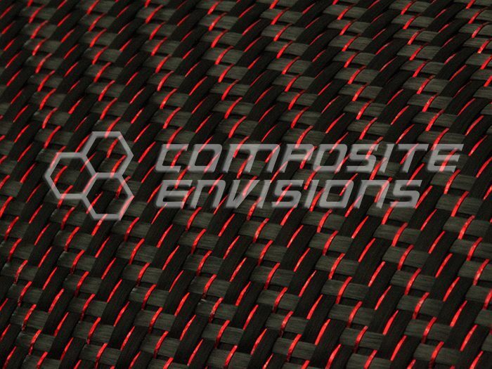 Red Reflections Carbon Fiber Fabric 2×2 Twill 3k 50″/127cm 5.9oz/200gsm