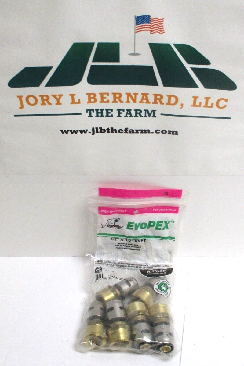 SHARKBITE , EVOPEX , K072A6, 1/2″ X 1/2″ FNPT ADAPTER , LOT OF 12 , SURPLUS