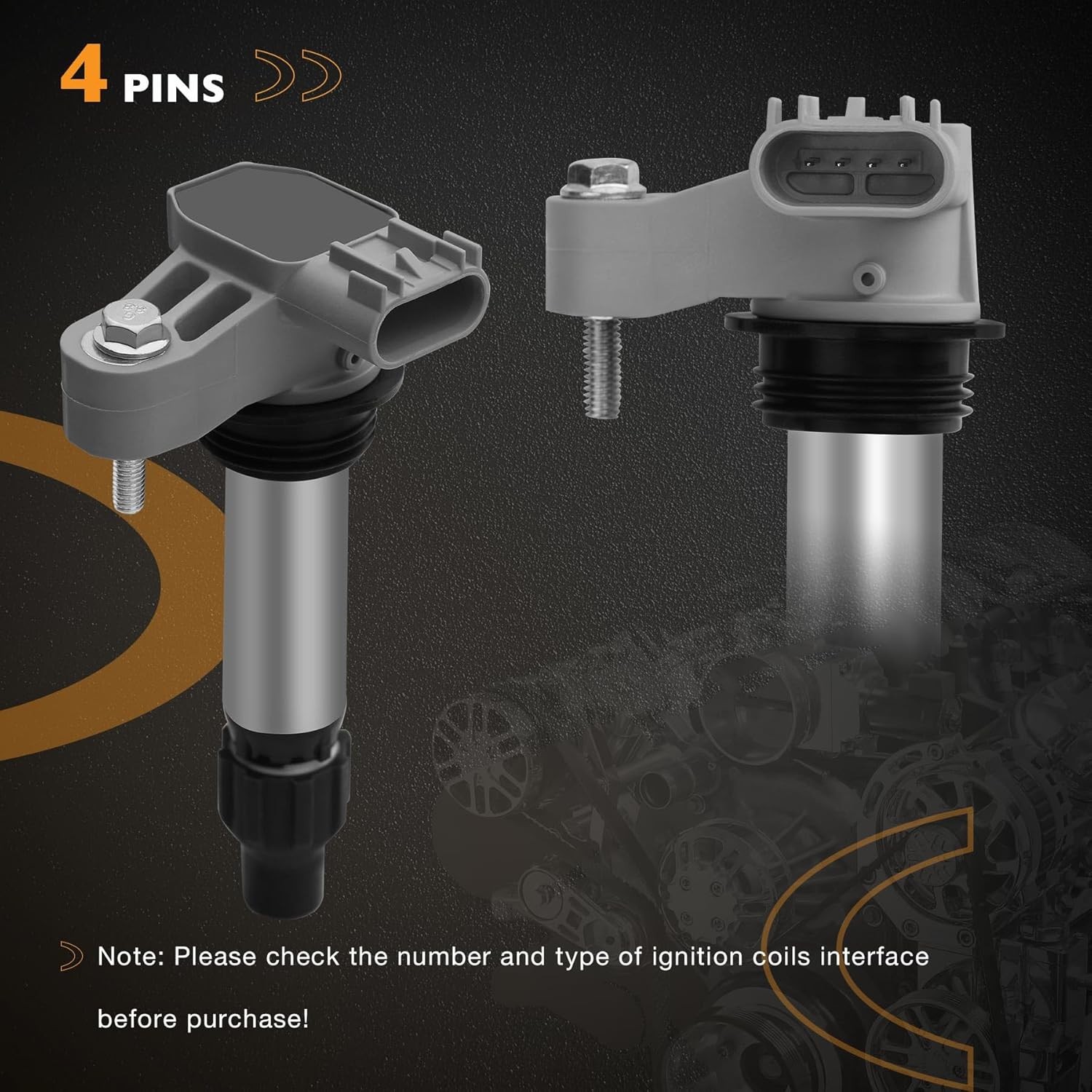 HQPASFY Ignition Coil Pack & Iridium Spark Plugs Set of 6 Compatible with Buick