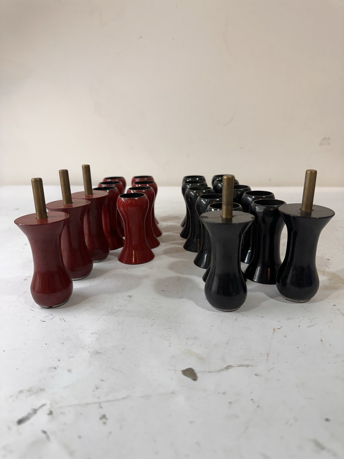 Vintage Theater Industrial Control Handle Lot Red Black Brass Knobs Kliegl Bros?