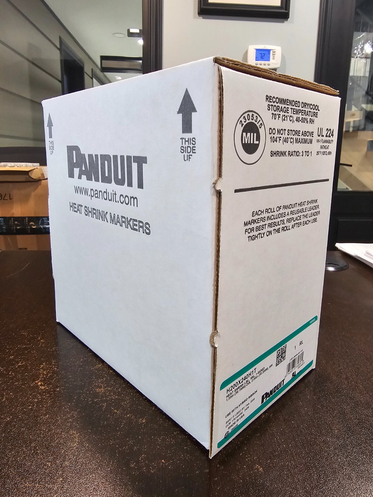 PANDUIT H200X240H1T Heat Shrink Labels, White, 2.4″ x 2.0″, 100/Box, Polyolefin