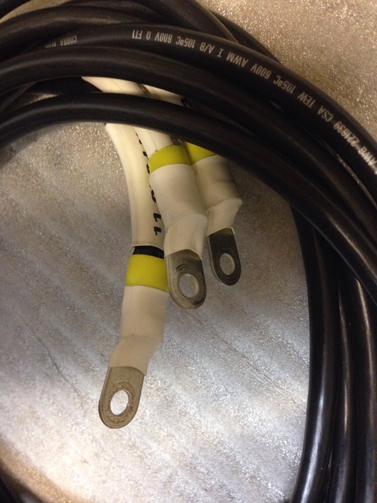 Cable Premade With Lug X 75″ Cobra Wire X-Flex E163980C, 4 Awg, Lot Of 3,