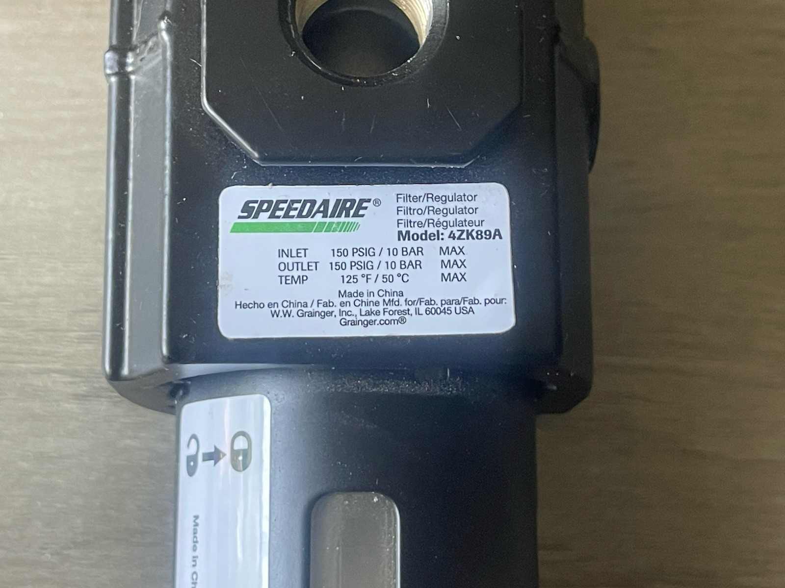 Speedaire 4Zk89 Filter/Regulator,120 Cfm, 150Psi