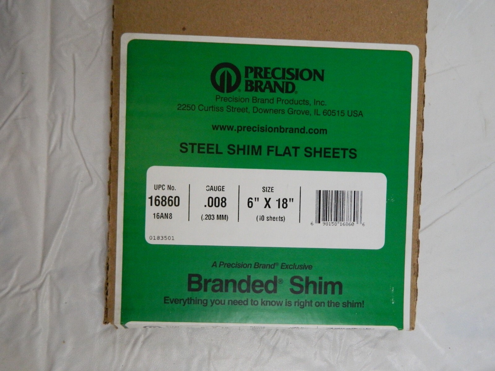 Shim Stock: 0.008” Thick, 18” Long, 10pk 1008/1010 Low Carbon Steel 16860