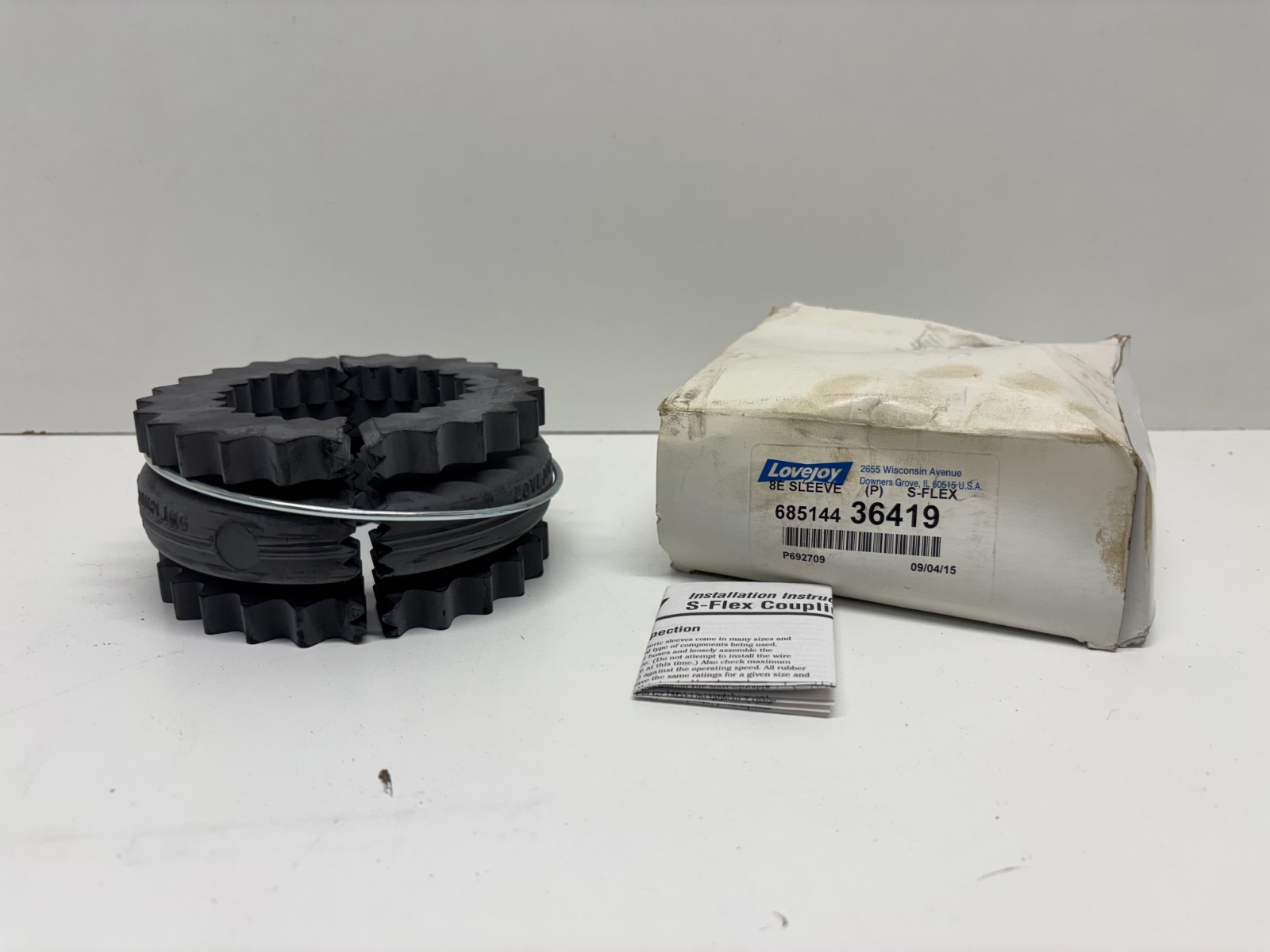 NEW OLD STOCK! LOVEJOY SIZE 8 S-FLEX FLEXIBLE 2 PIECE 8E SLEEVE 68514436419