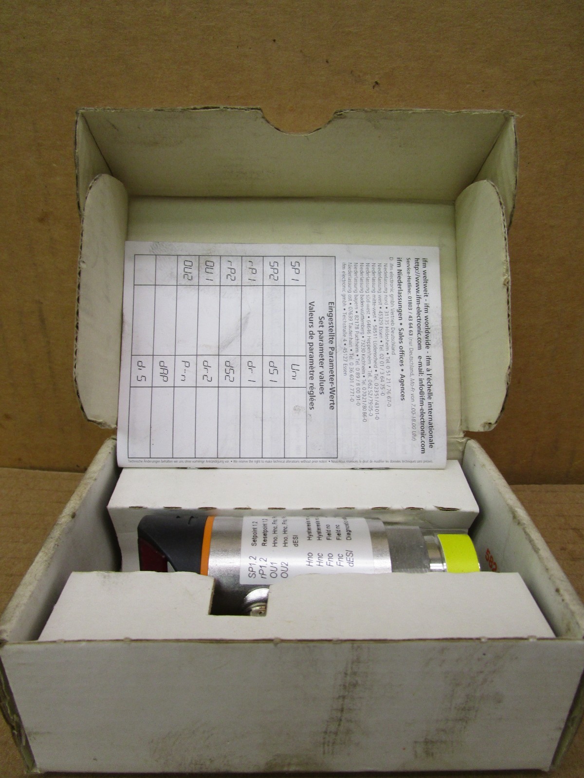 New Open Box IFM Electronic Efector 500 Pressure Sensor PN7204 51935ISU