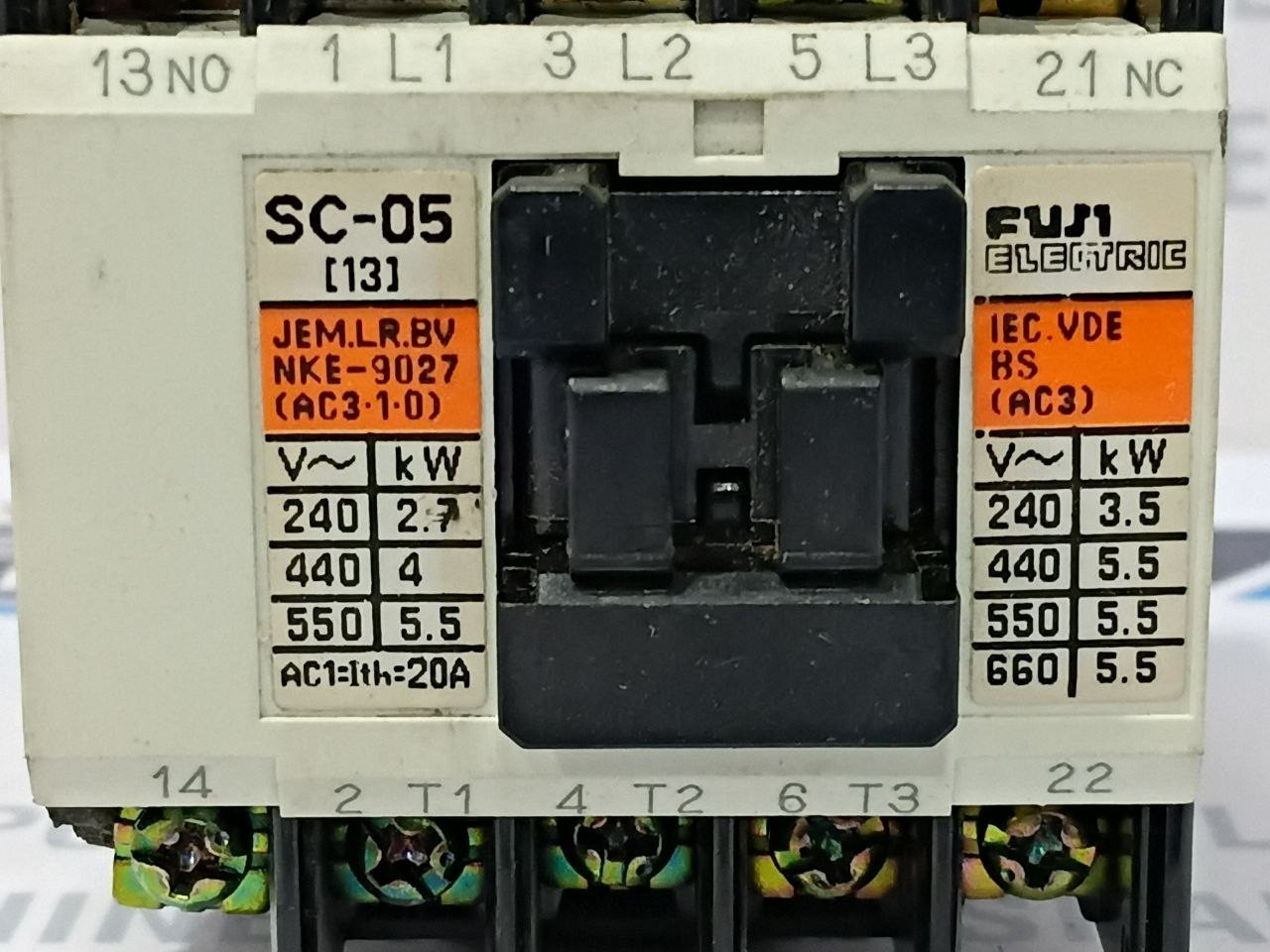 Fuji Electric SC-05 Contactor Coil Voltage 100V 50Hz 100-110V 60Hz