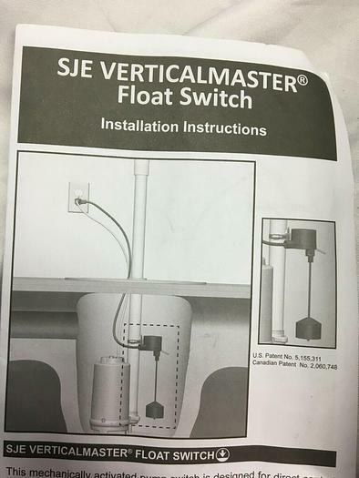 CentriPro Float Switch SJE Verticalmaster A2H31 NIB Free Shipping