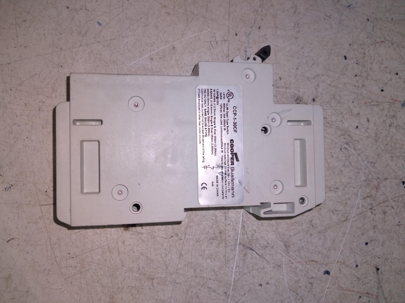 COOPER BUSSMANN CCP-1-30CF CCP-CF 600V 200KA IR 50-60HZ 30A 1.5HP 120VAC