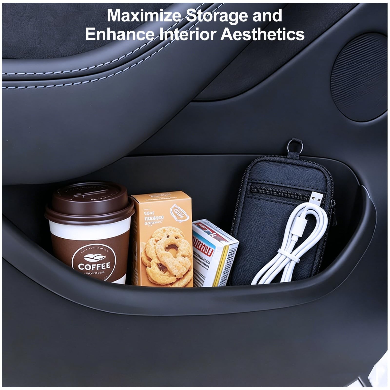 2025 2026 Tesla Model Y Juniper Door Pocket Liner Storage Box Organizer | Fro…