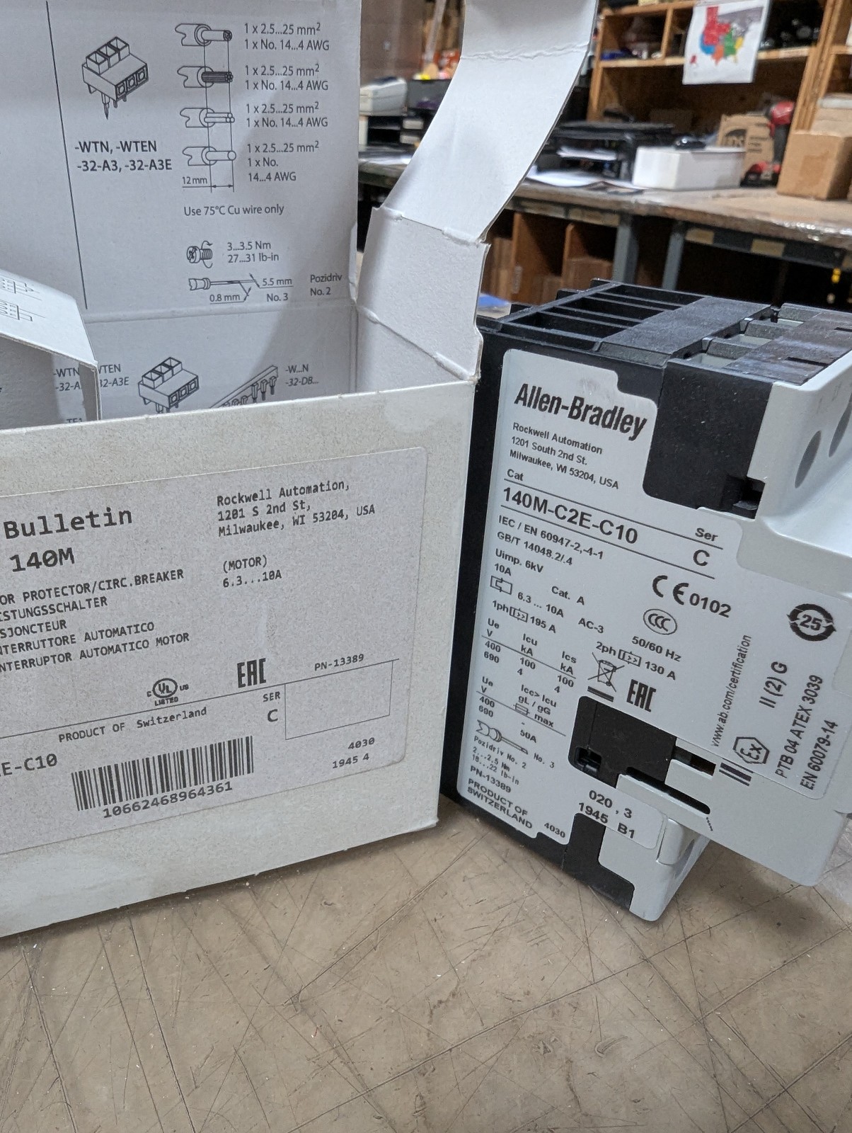 Allen Bradley 140M-C2E-C10 Series C Manual Motor Protection Circuit Breaker NEW