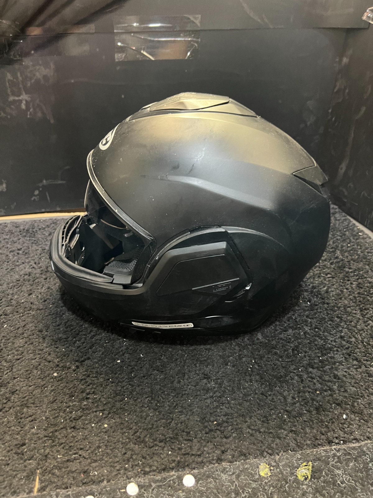 HJC I100 XS Matte Black Modular Motorcycle Helmet,Rotating Chinbar Polycarbonate