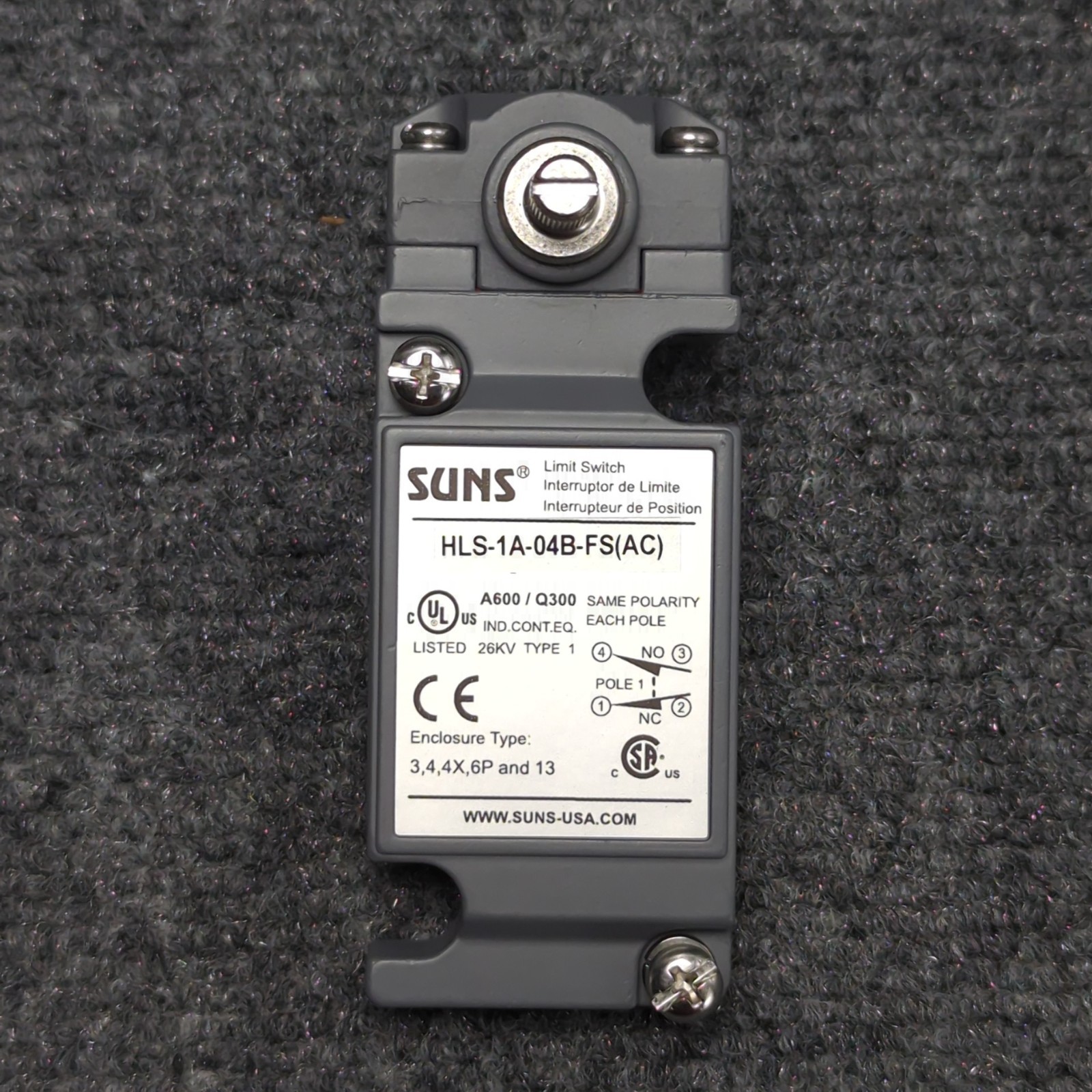 Suns HLS Standard 1/2″ NPT AC Heavy Duty Rotary Limit Switch + Lever Roller H-04