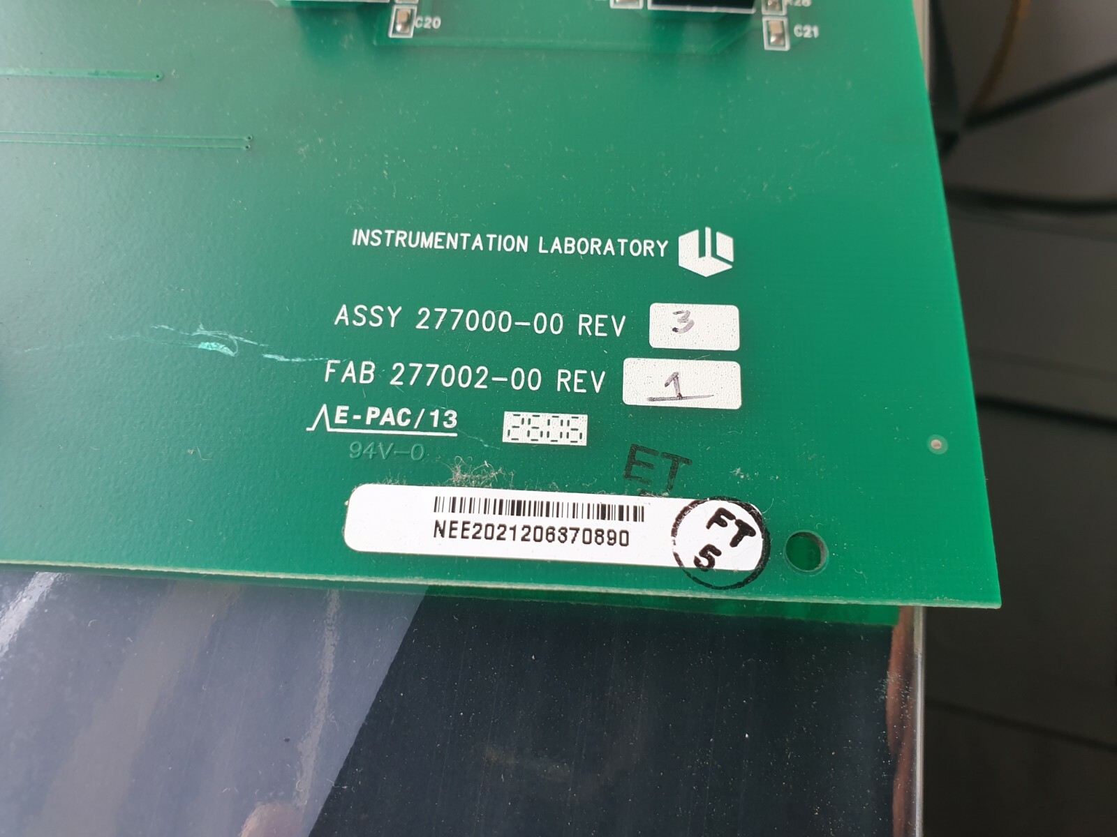 INSTRUMENTATION LABORATORY 27700-00 REV 3 277002-00 REV 1 BOARD (R5S14.3B1)
