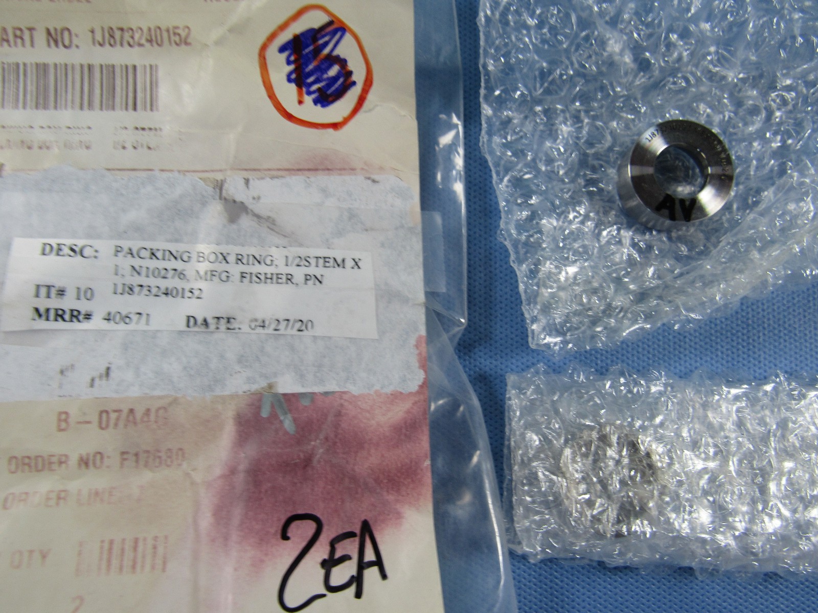 Set of 2 OEM Genuine FISHER 1J873240152 PACKING BOX RING 1/2 Stem x 1 N10276
