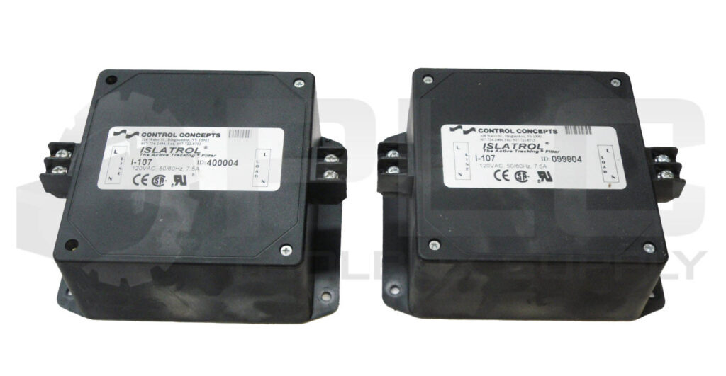 LOT OF 2 ISLATROL I-107 ACTIVE TRACKING FILTER 120VAC 50/60HZ 7.5A