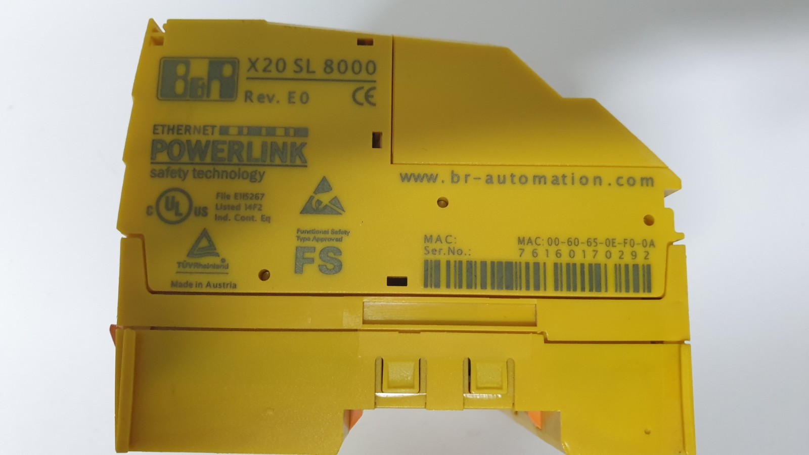 B&R X20 SL 8000 Safety PLC System – Rev. E0