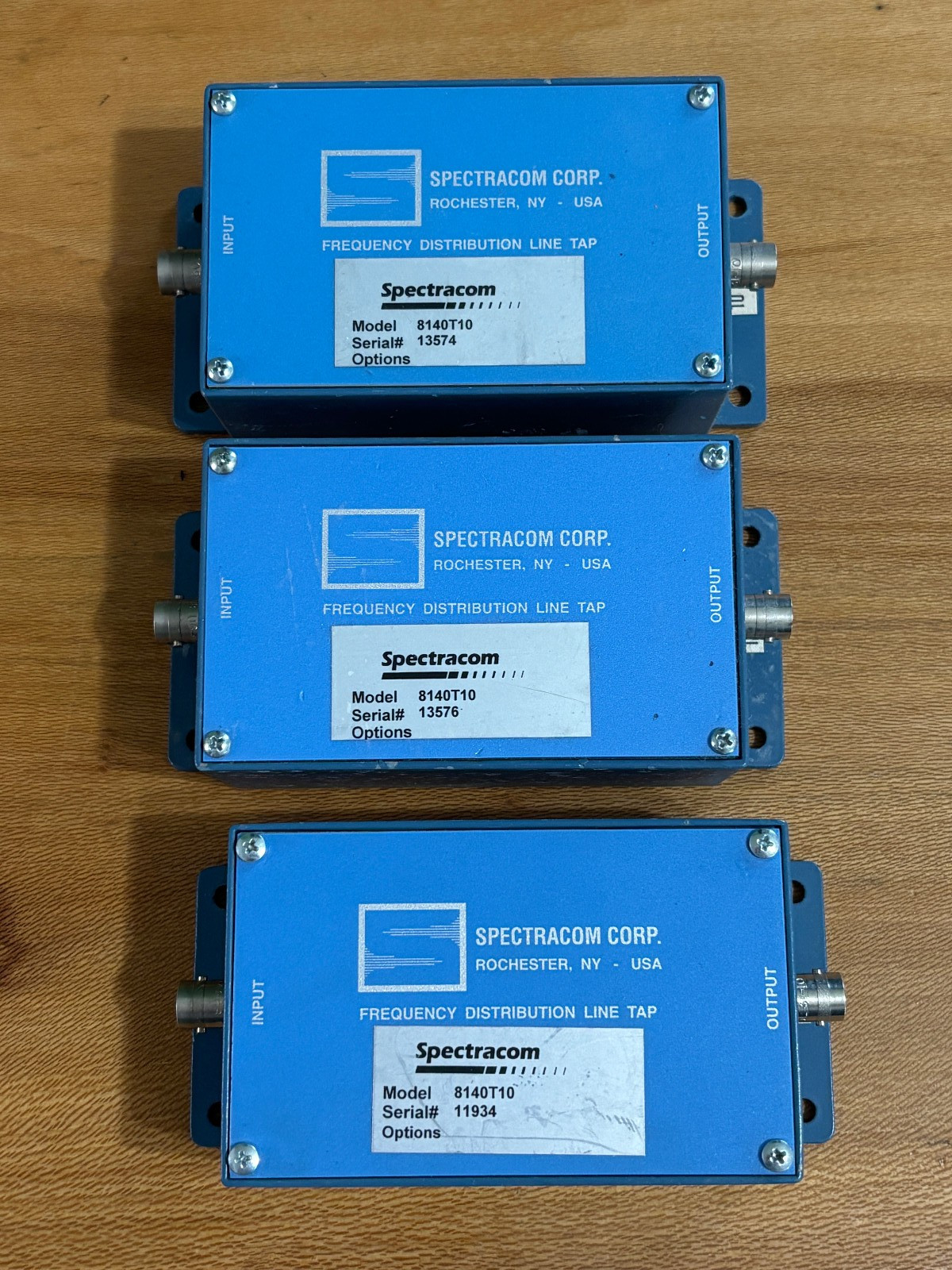 Lot of 3 Spectracom 8140T10 Frequency Distribution Line Tap Modules BNC