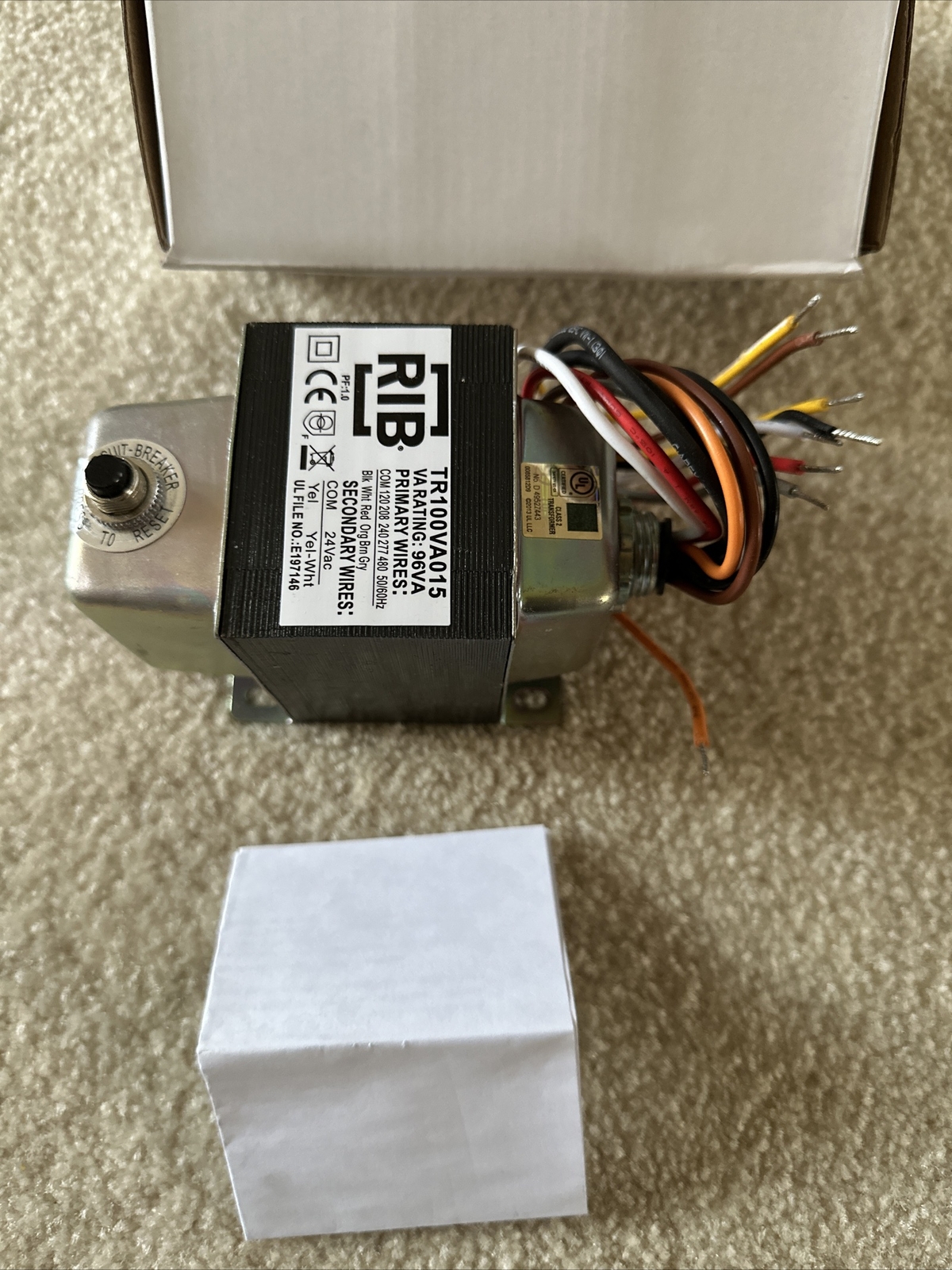 Rib TR100VA015 Transformer 96VA, 480/277/240/208/120 to 24 Vac
