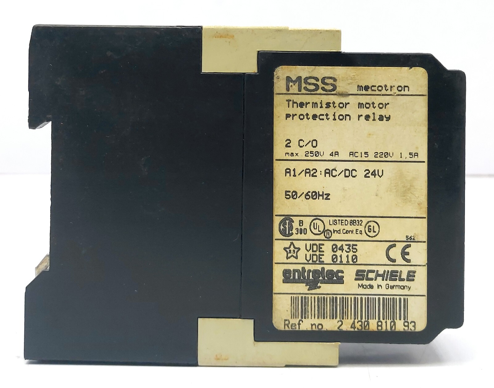 Entrelec Schiele 2.430.810.93 MSS Mecotron Thermistor Motor Protection Relay 24V