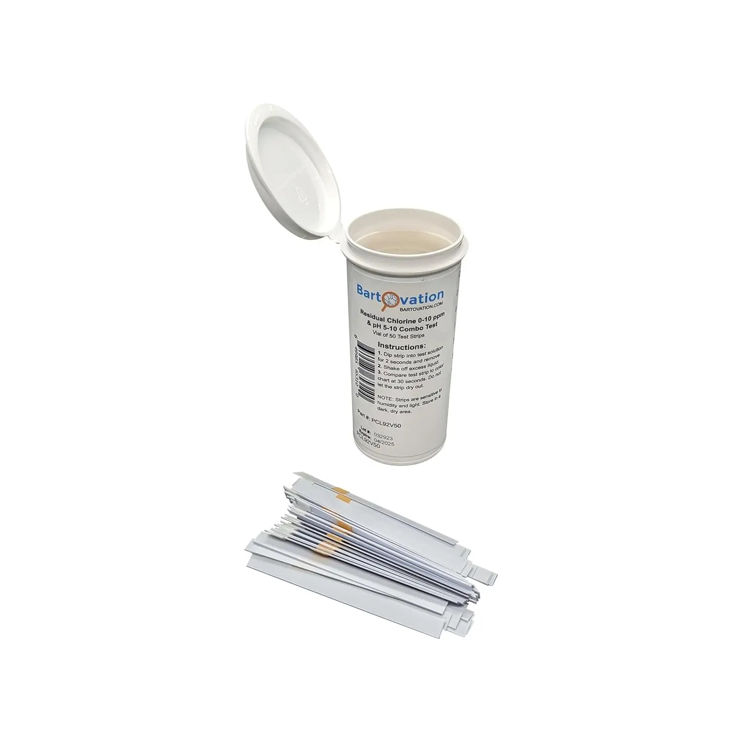 Residual Chlorine 0-10 ppm & pH 5-10 Combo Multi Pad Test [Vial of 50 Strips]