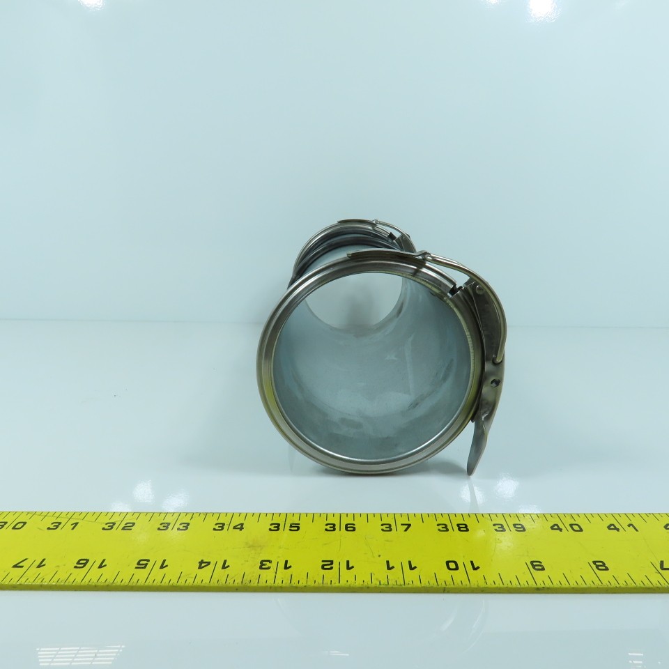 4″ Quick Clamp Rolled Edge Galvanized Steel Duct Pipe Coupling 11-3/4″ OAL