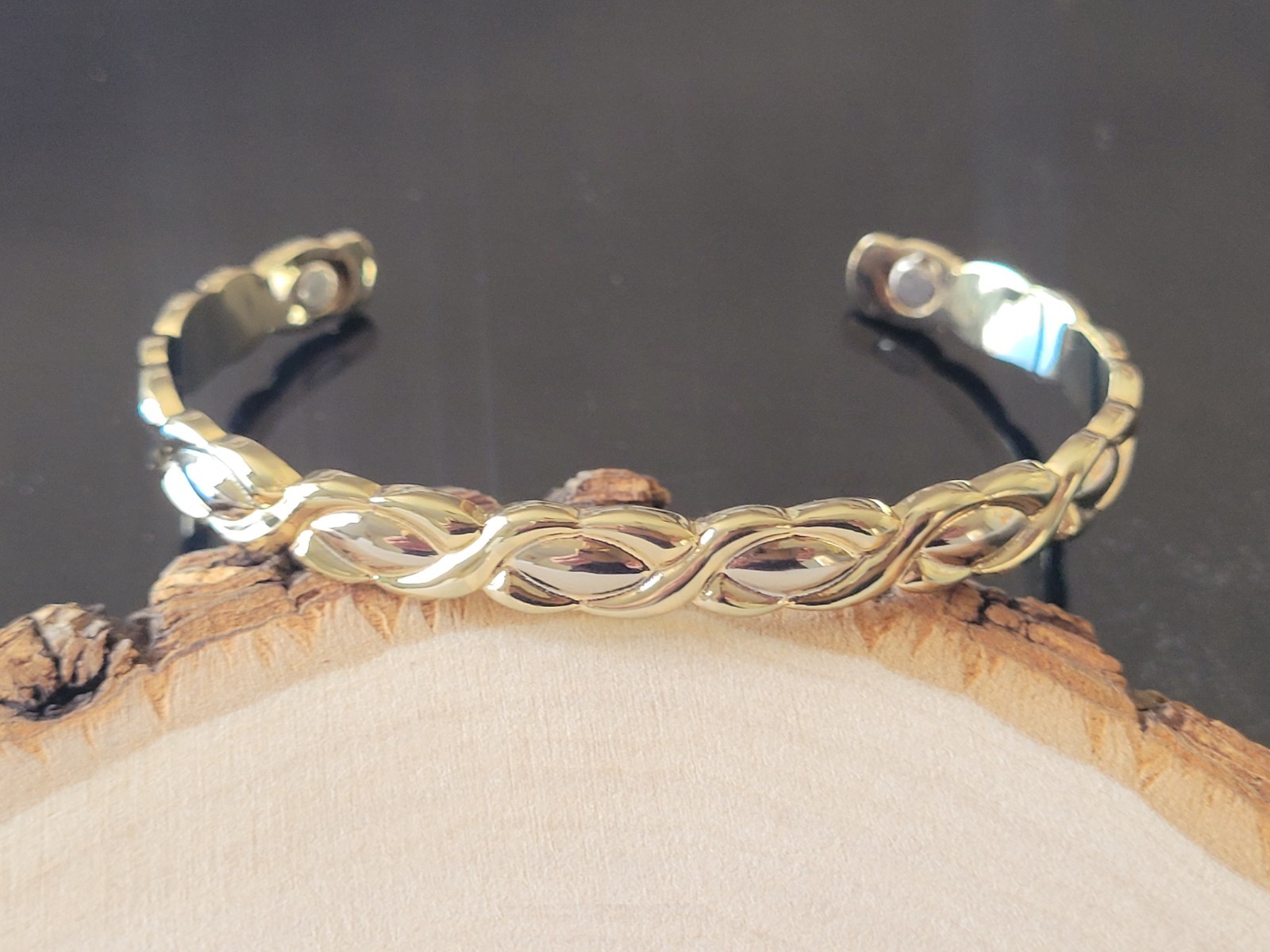Pure Copper Magnetic Bracelet Arthritis Energy Cuff – Gold Silver Plated Eyes