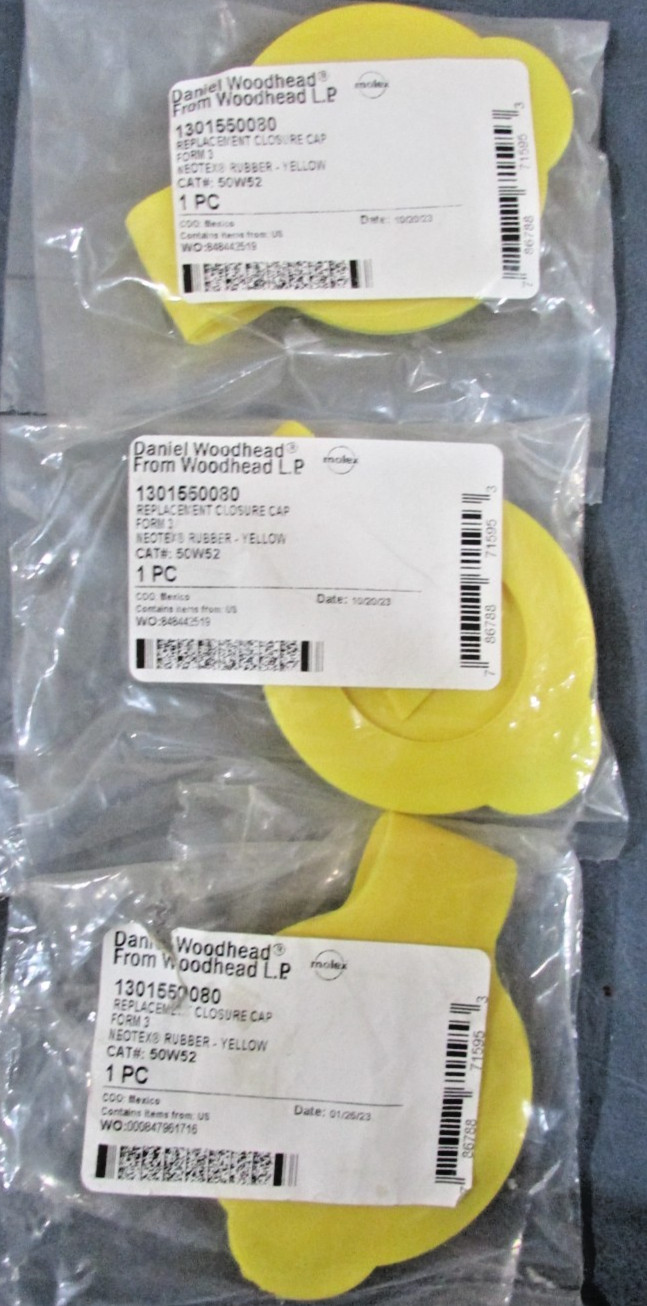 Daniel Woodhead 1301550080 Closure Caps Lot of 3