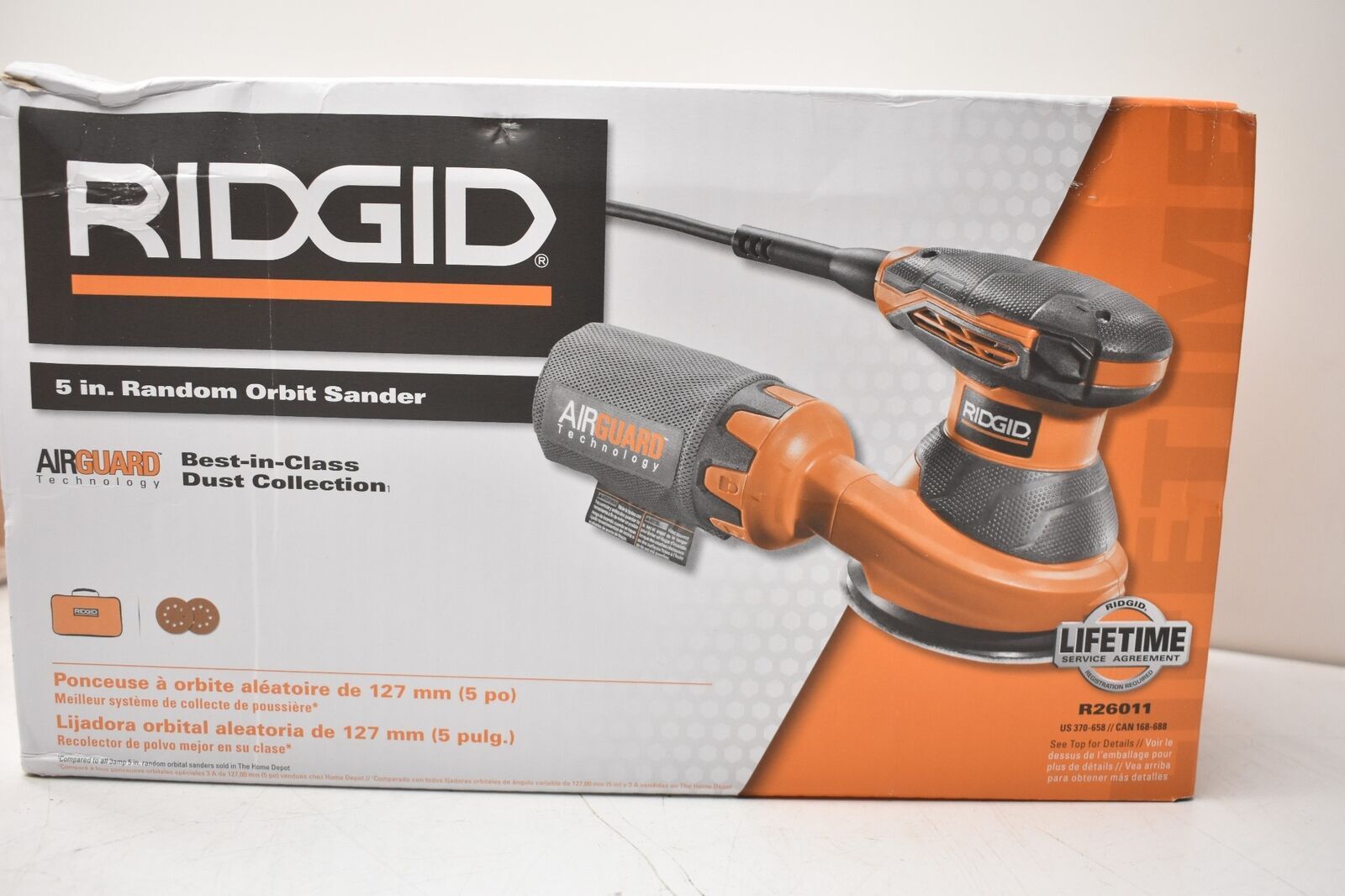 Rigid R26011 5″ Random Orbit Sander Airguard Technology