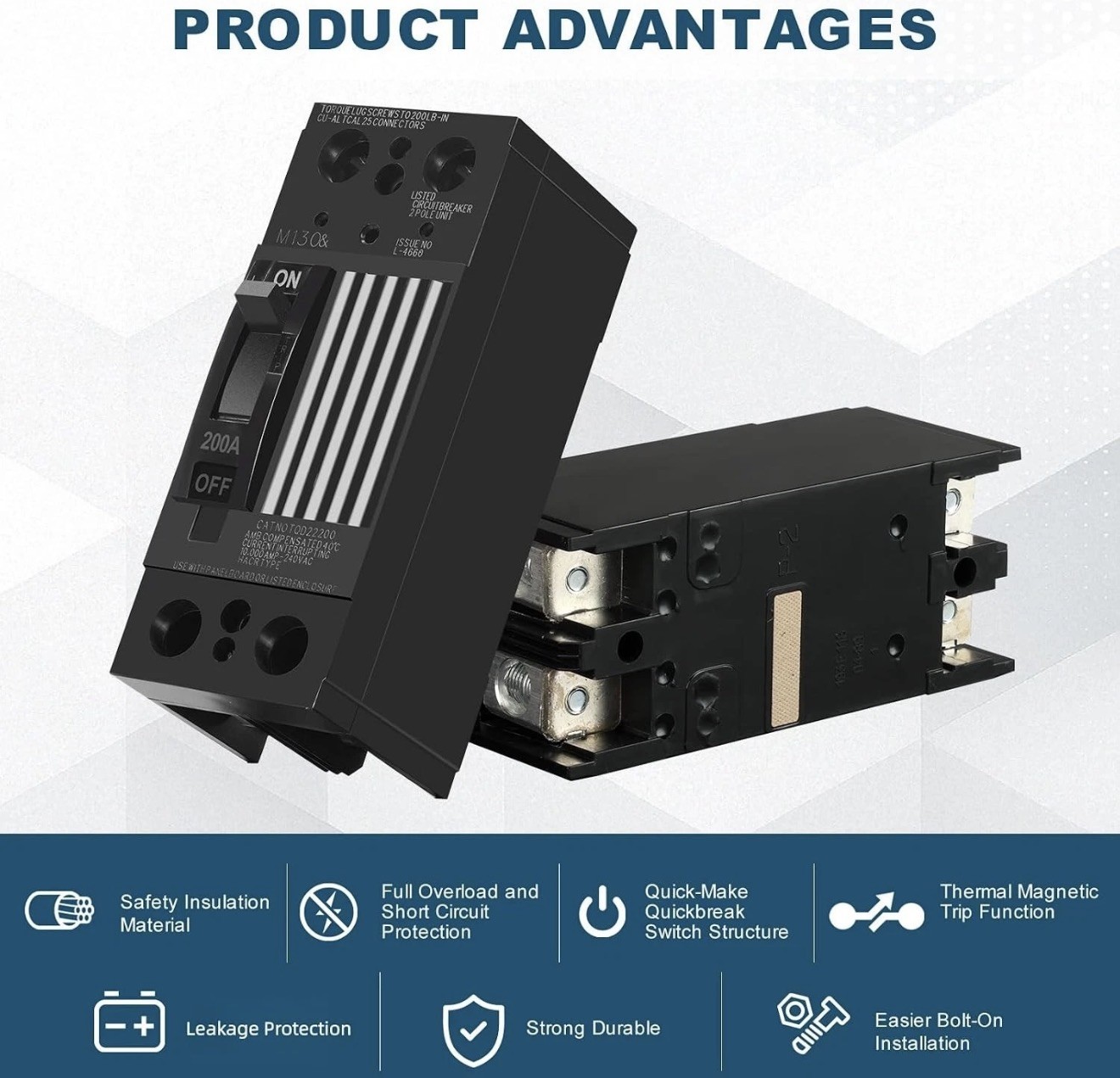 TQD22200 2 Pole 200 Amp Circuit Breaker GE Compatible