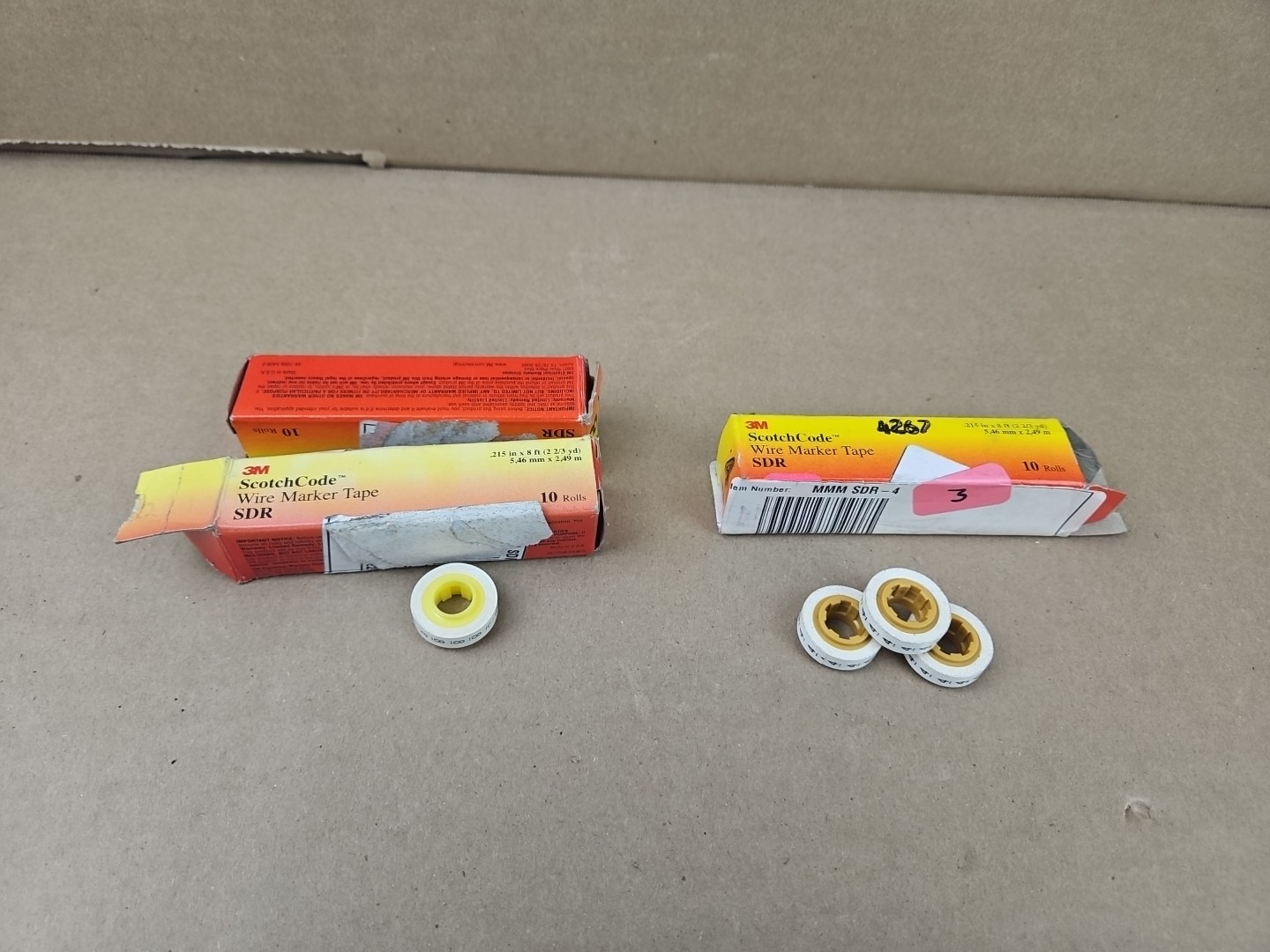 23 PC ROLLS NEW 3M SDR-4 SDR-8 SCOTCHCODE SDR WIRE MARKER TAPE