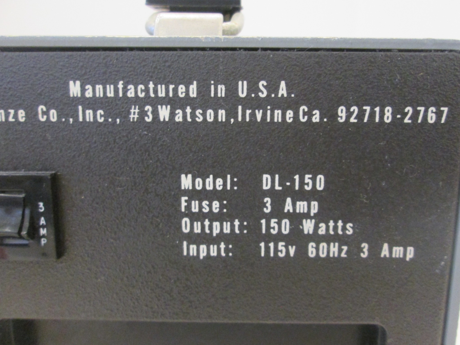 Dyna Lite 150, Fiber Optic Power Supply, DL-150, 3A, 150W, Used