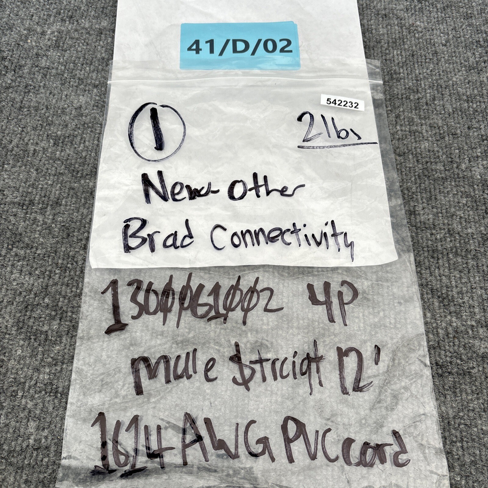 Woodhead 1300061002 Brad connectivity Male Straight cor set 4p 12′ 16/4awg pvc